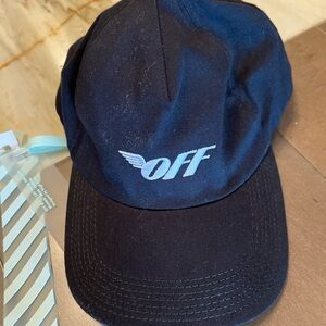 Off white mens baseball cap hat black new with tags
